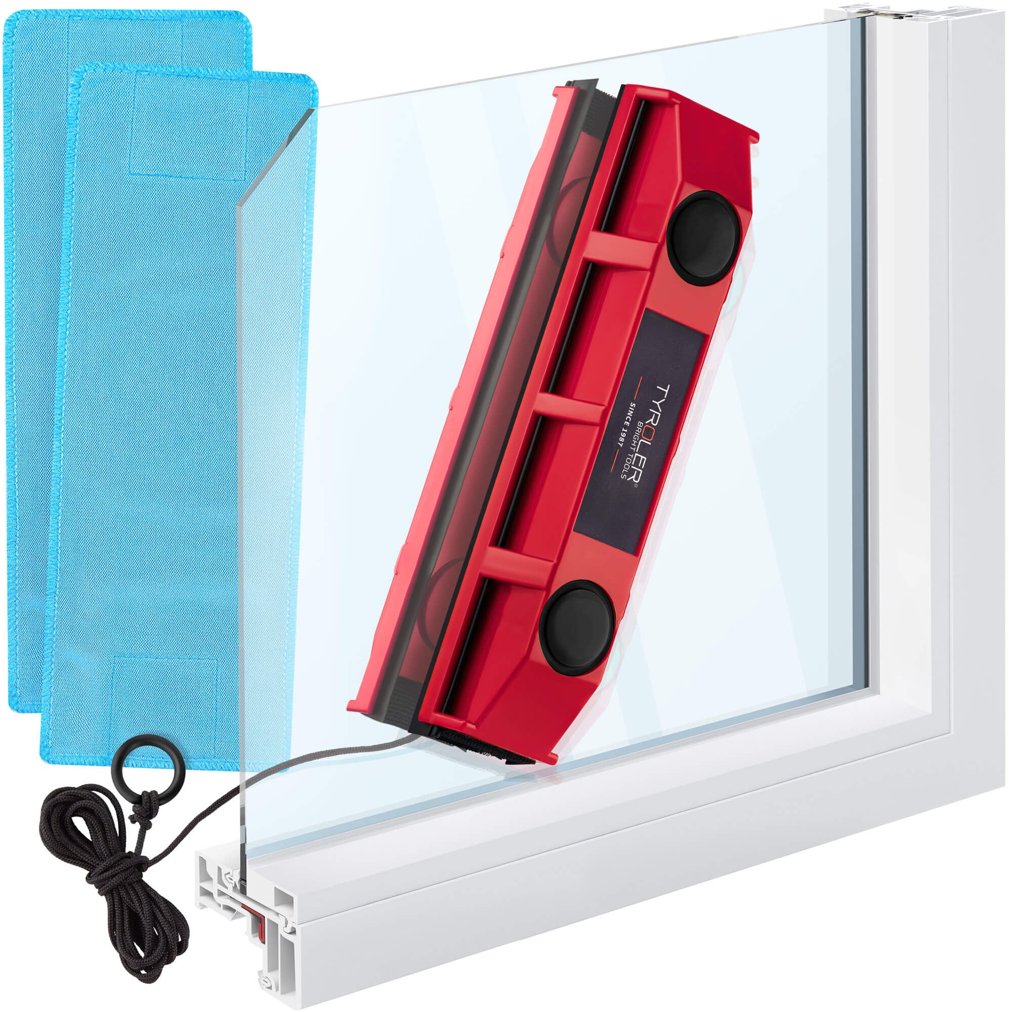 Double Sided Window Cleaner | Rectangle red