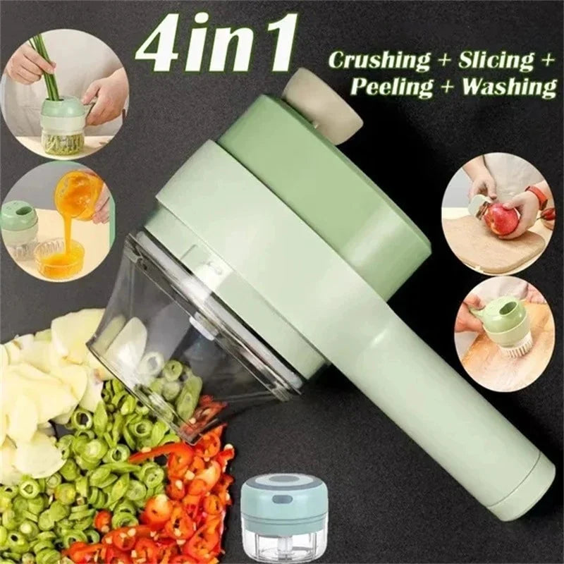 4-in-1 Handheld Electric Vegetable Cutter